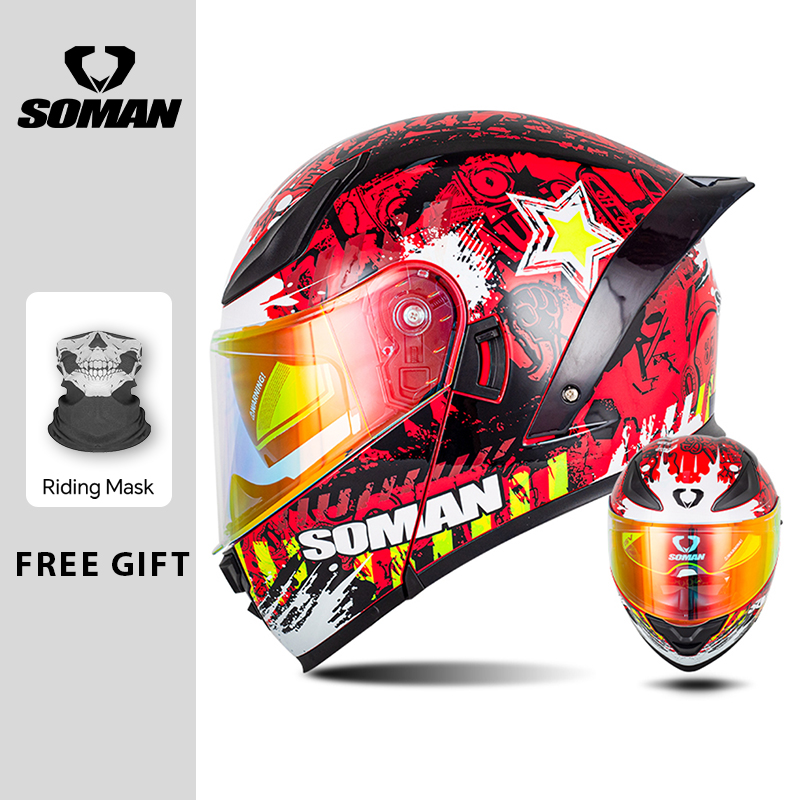 소만 모듈러 헬멧 플립 풀페이스 오토바이 헬멧 듀얼 바 - Dual Visor Motorcycle Racing Helmet 리뷰 및 가격